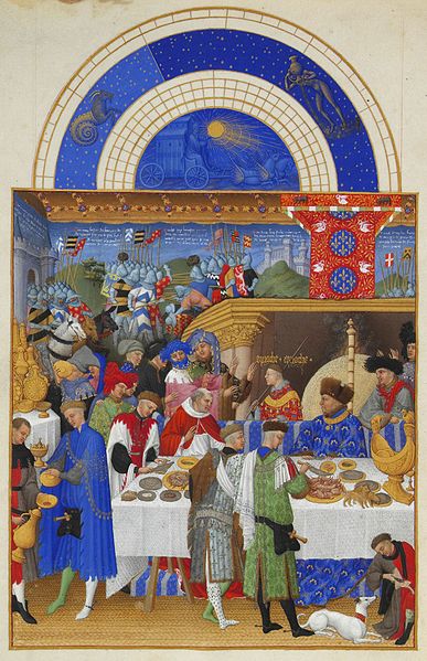 January from Les Très Riches Heures du duc de Berry, 15th c., public domain.