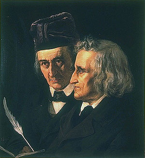 Wilhelm and Jacob Grimm, 1855. Painting by Elisabeth Jerichau-Baumann