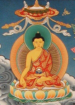 Ratnasambhava, the primordial Buddha of "the wisdom of equality," manifests the virtue of generosity.